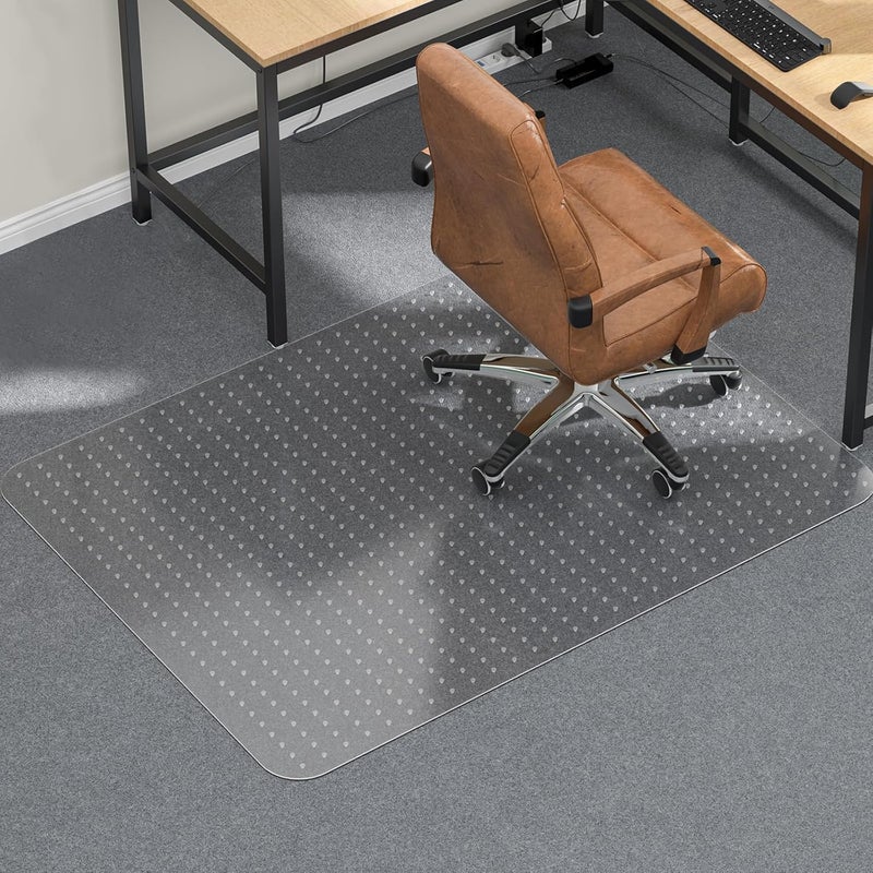 Tonaus Office Chair Mat for Carpet, 48"×60" Transparent Carpet Floor Protector Cover Rug Mat with Non-Slip Studded, 2.2mm Thick Heavy Duty for Home Computer Desk Rolling Chair Carpets Low Pile - Image 1